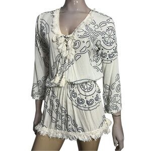 CoolChange Women’s Size S White Navy Blue Raj Chloe Mini Dress Cover Up